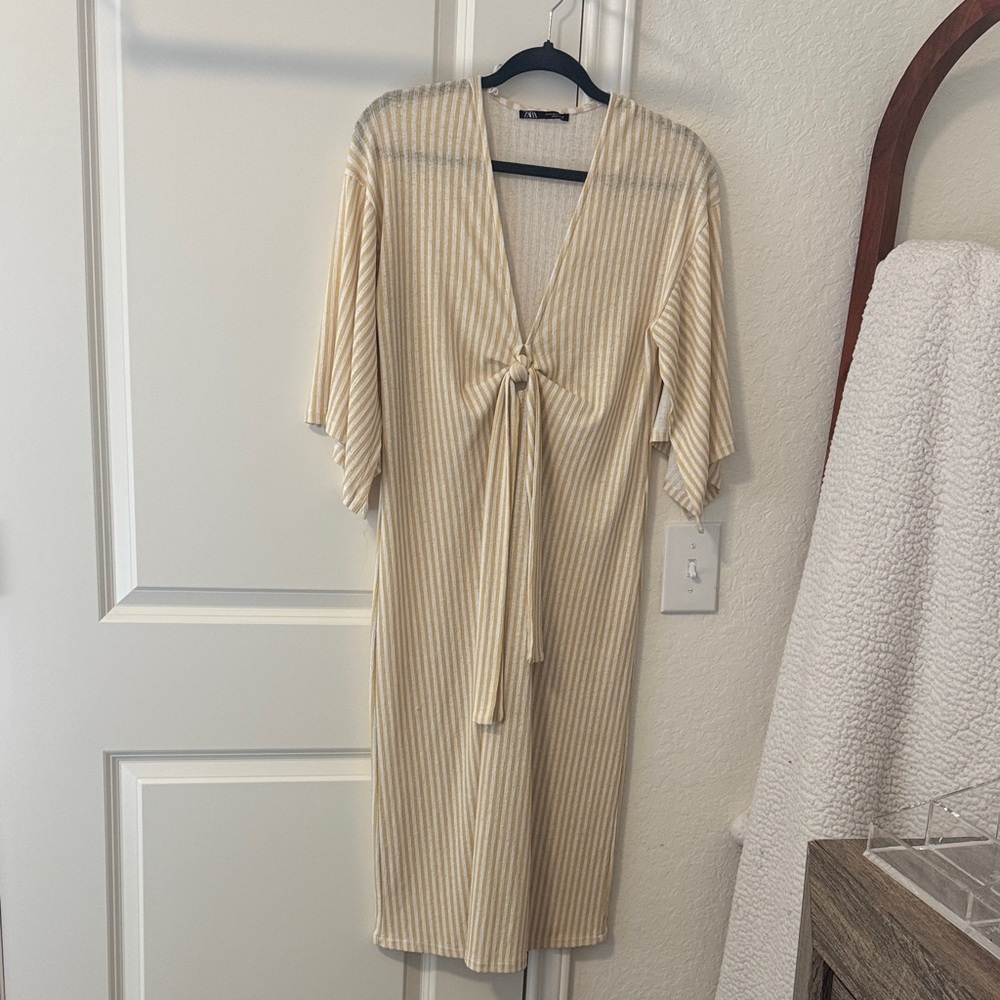Zara Cream Ribbed Knit Top